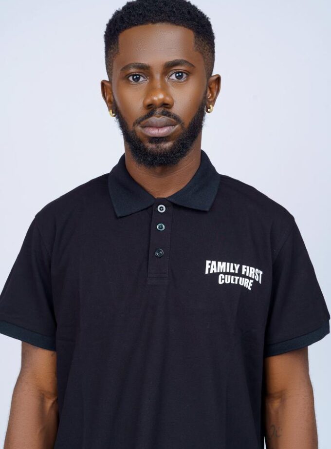 Rebirth Button Polo Shirt (black)