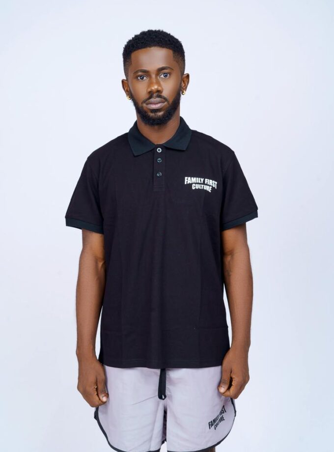 Rebirth Button Polo Shirt (black)
